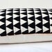 Mountains of Montana - black and natural triangle repeat pattern organic screenprinted pillow