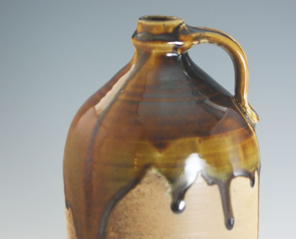 Perfect Whiskey Jug in Wood Ash and Tenmoku (Brown)