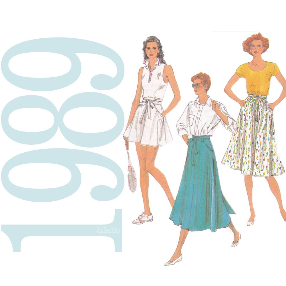 1980s Vintage Pattern - Wrap Skirt Pattern - Size Large Wrap Skirt Sewing Pattern - Simplicity 9109  - Uncut, FF