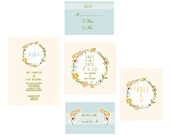 Floral Wreath Printable Wedding Invitations