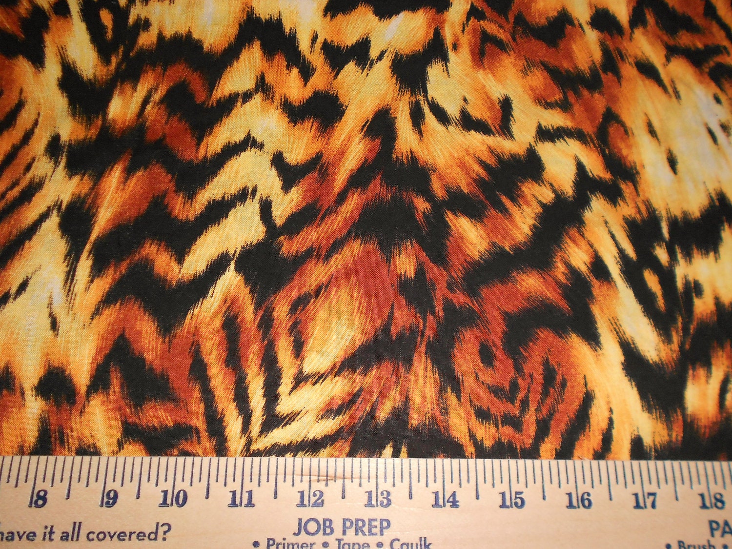 FREE SHIPPING  Fabric 1/2  Yard of  Jungle Tiger Stripe FIERCE 100 % cotton - rspomm