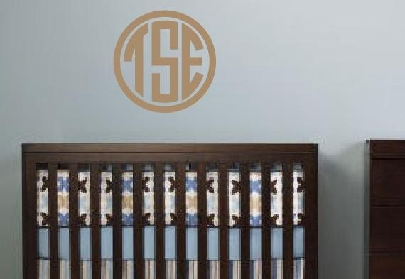Personalized Circle Monogram with Border II- vinyl wall decal Il_570xn
