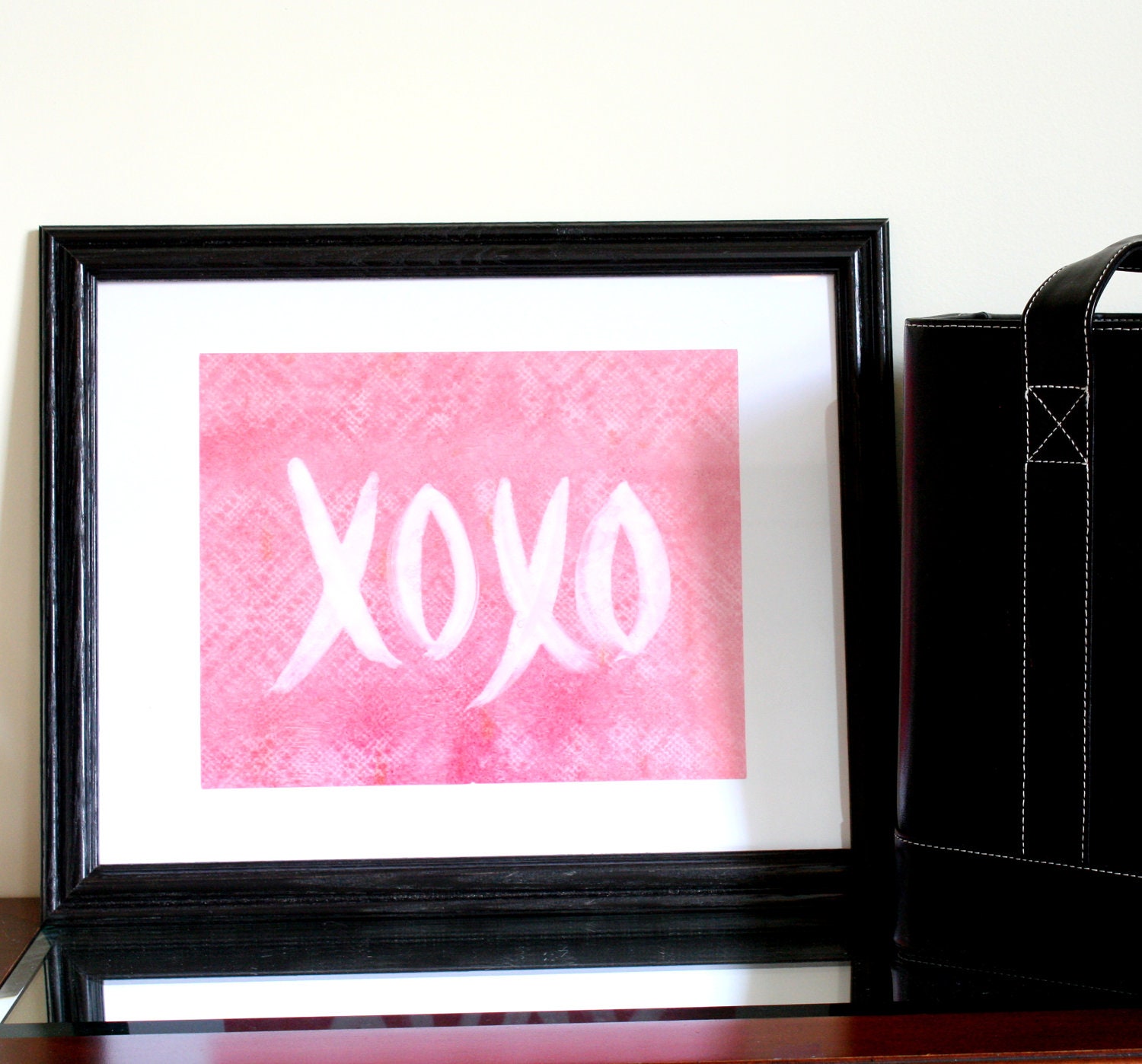 XOXO Abstract Watercolor Painting