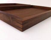 Modern Walnut Display Box Ottoman Trays - Large Zen Garden - Interior Design Decor - Coffee Table Topper Sand Trays