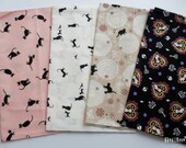 Japanese Fabric - Cats 4 Fat Quarter Bundle Set - F138
