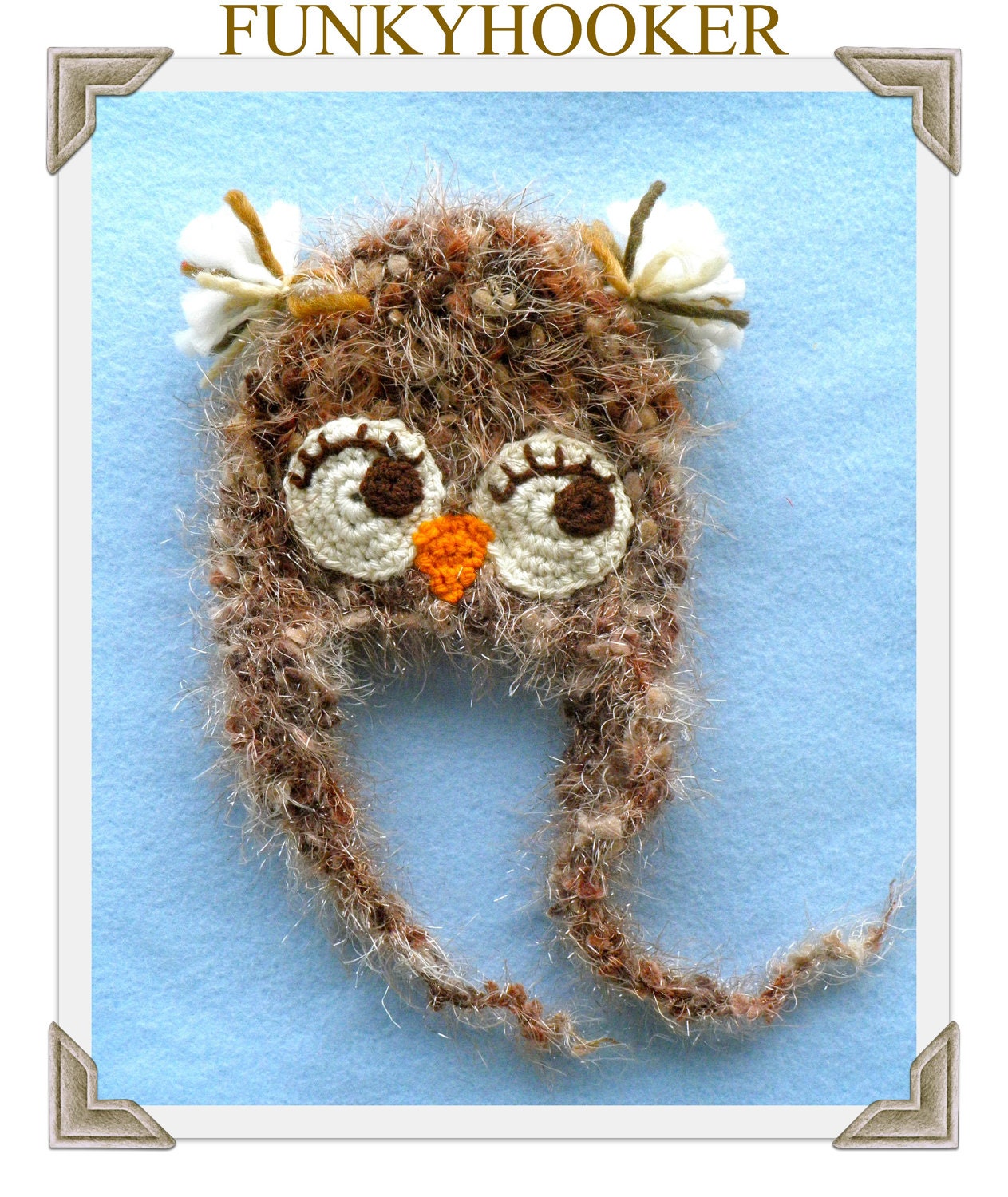 0-3mo Cuddly Owl Hat Photo Prop