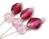 Counting Pins, Needlepoint Marking Pins ,Cranberry Ice, Needlework Tool, DIY Crafts, TJBdesigns