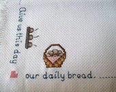 Place Mats, Cross Stitch, Give Us This Day,  Set of  Four