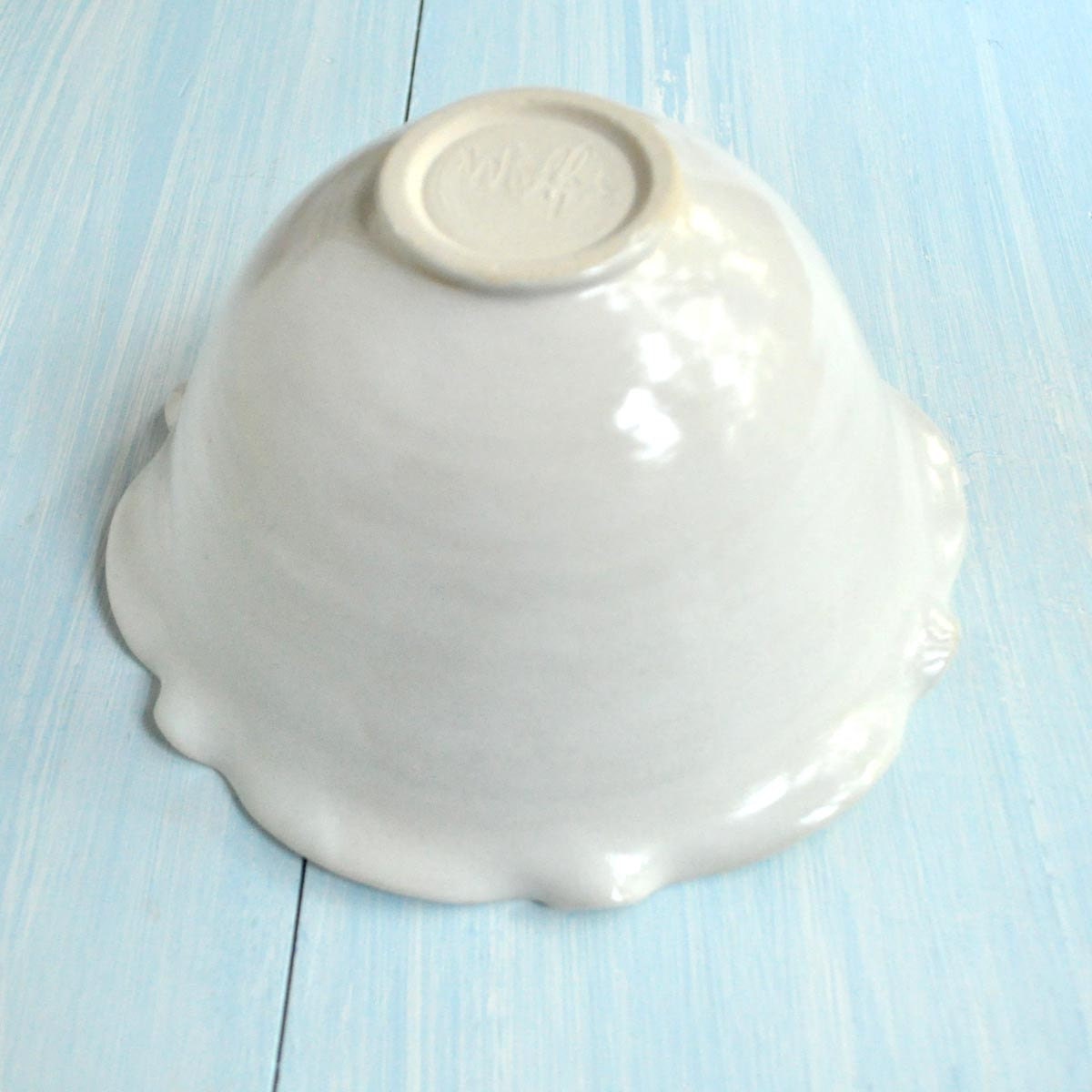 modern ceramic  Bowl   cyber monday etsyy Purple Hze and White glazes  4 cup Flower bowl minimalist