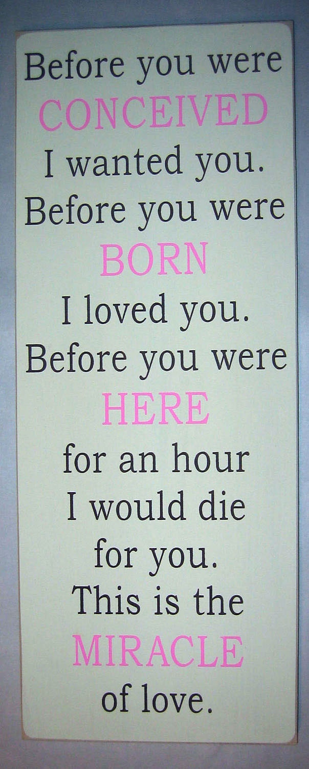 This is the MIRACLE of love, Baby, Boy, Girl, Nursery, You Pick Color Sign, Decor