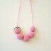 Pink Crochet Necklace - Amigurumi Strawberry Baby or Childrens Necklace  - Cotton Crochet Jewelry - Eco Friendly