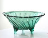 Jeannette Swirl Ultra Marine Footed Candy Dish