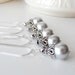 Gray Bridesmaid Jewelry Wedding Jewelry Beaded Earrings Gray Pearl Bridesmaid Earrings Bridal Jewelry Sets Beaded Dangles Handmade Guinevere
