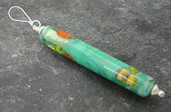 watergarden lampwork bead pendant