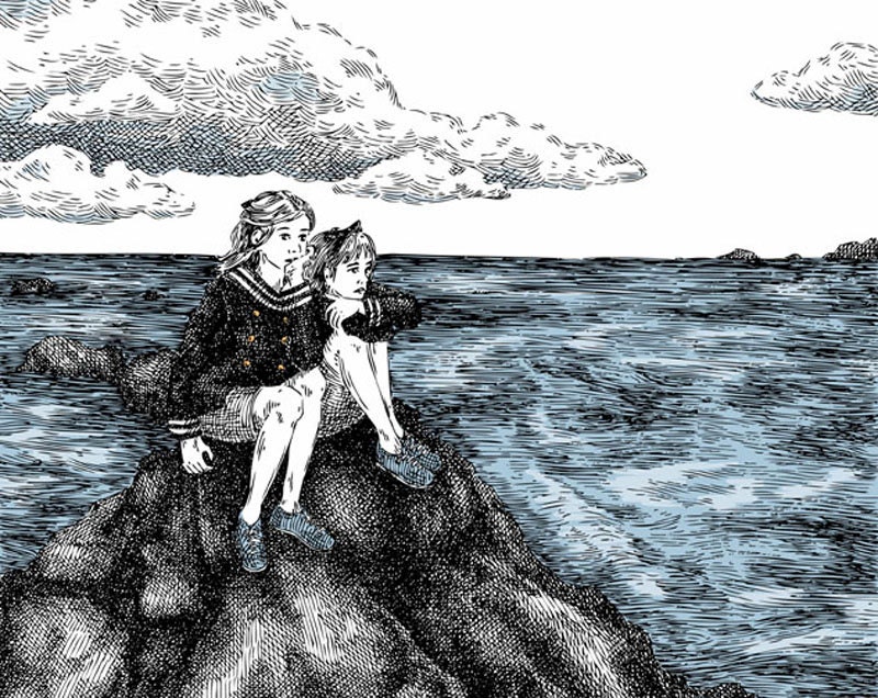 Waiting for Mom - 8" x 10" Pen and Ink Print
