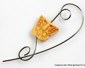 Shawl Pin, Scarf Pin, Brooch - Petite Tea Dyed Butterfly