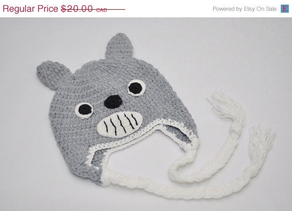 ON SALE Totoro hat crocheted baby hat anime hat photo prop