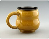 Sepia Porcelain Mug Cup With Black Interior