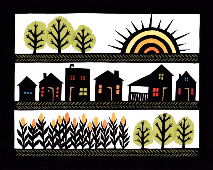 Homegrown - Cut Paper Art Print