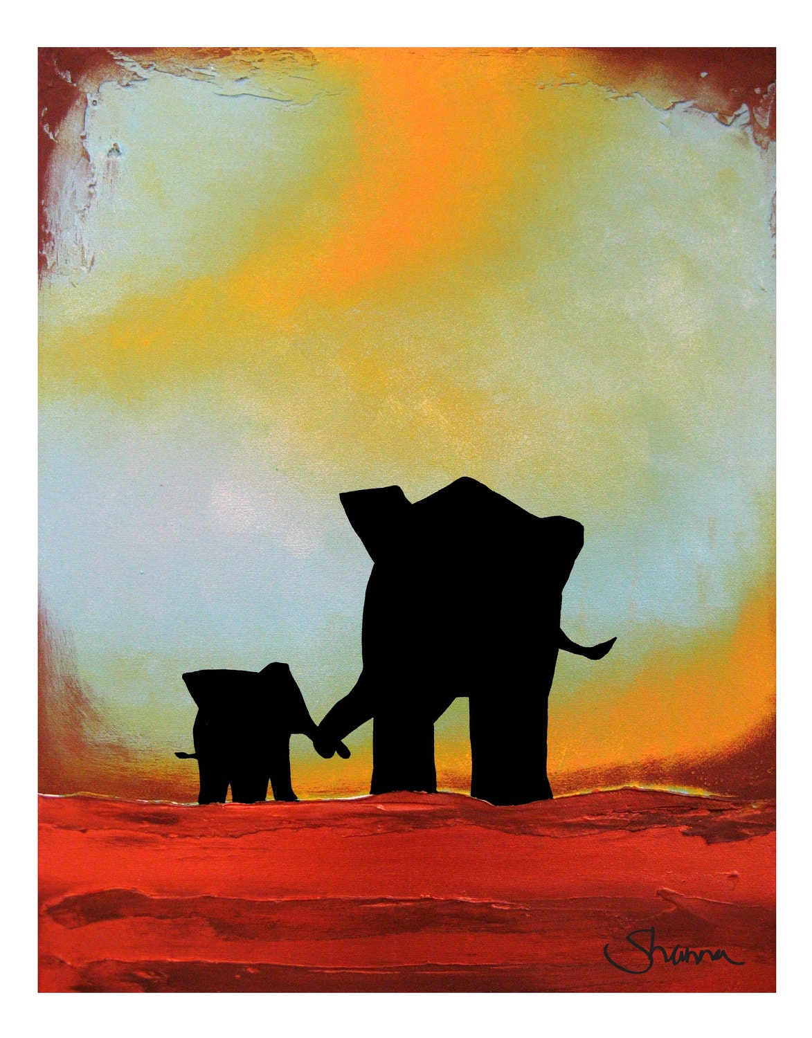 Embrace - 8 x 10, Modern Contemporary Abstract Nursery FINE ART PRINT
