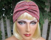 STRETCH KNIT twisted knotted headband, headwrap, turban - Multicolour