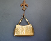 Vintage Gold Chainmail Purse / Small Metallic Handbag