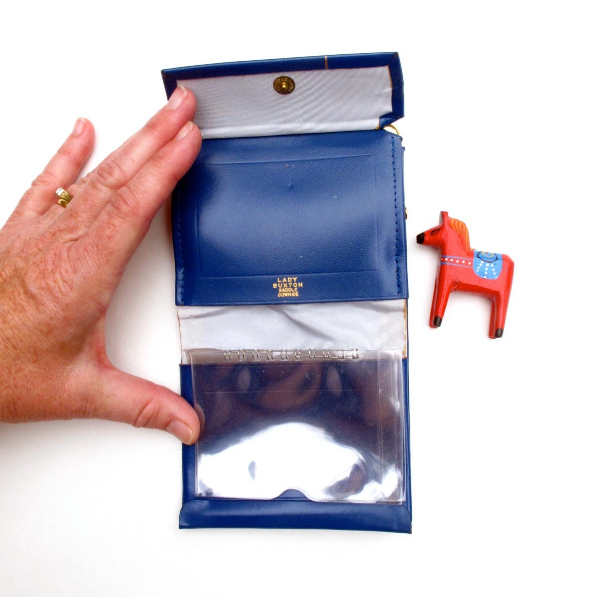 60s Wallet Lady Buxton Royal Blue Leather as new