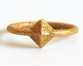Tiny Gold Pyramid Stacking Ring
