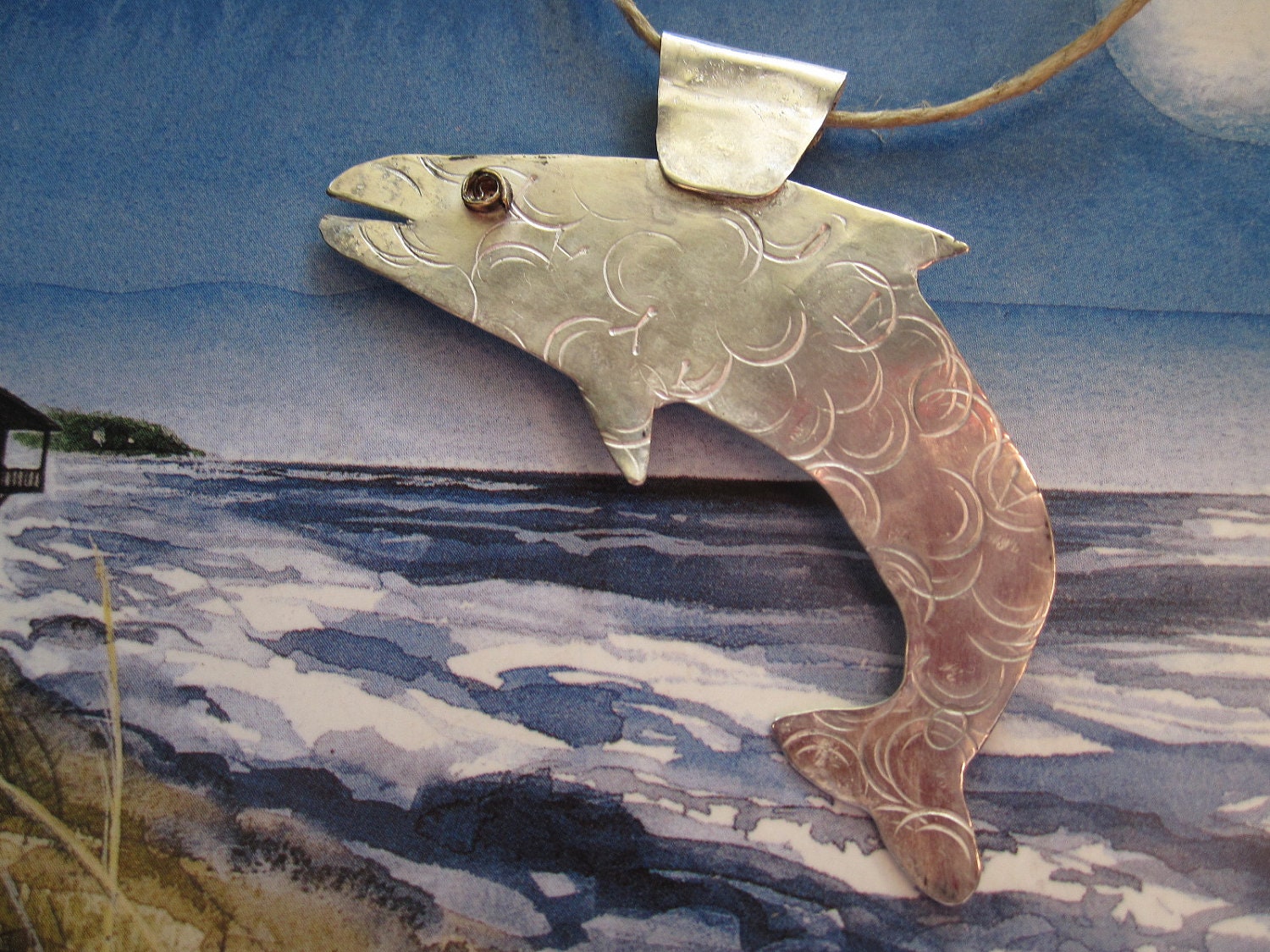 Unisex Sterling Dolphin Pendant Handmade Metal Jewelry on Etsy