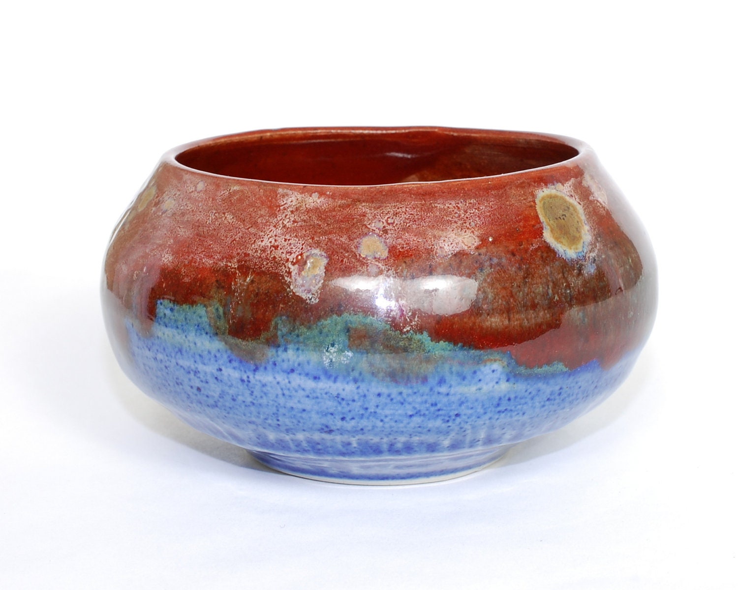 Tiny Red and Blue Ikebana Pot