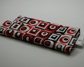 Reusable eco friendly washable Snack Bag - red, white, black geometric