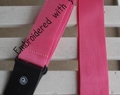 Custom Embroidered PINK Guitar Strap