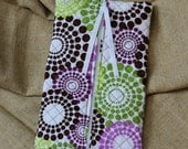 Quilted Baby Wipes Case, Green, Purple, and Brown
