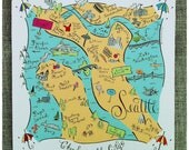 Seattle City Map Full Color Note Card
