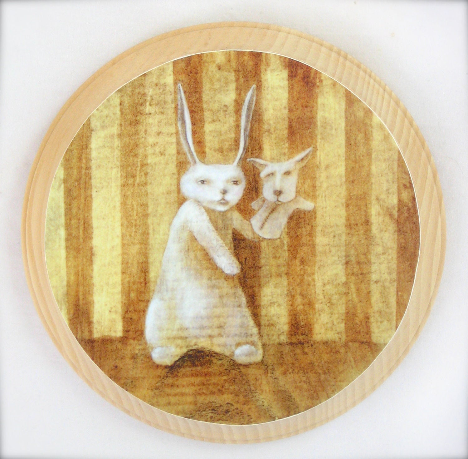 Soon Our Fortunes Will Be Made My Dear (print mounted on wood)