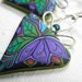 Tropical Tantrum Triangle Millefiori Dangle Earrings with Blue Topaz