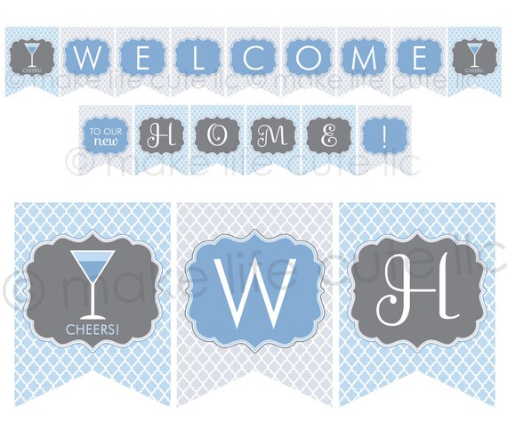 HOUSEWARMING - Printable Party Banner - New Home, Moving, Cocktail Party - DIY Cocktail Celebration Collection - by Make Life Cute Il_570xn