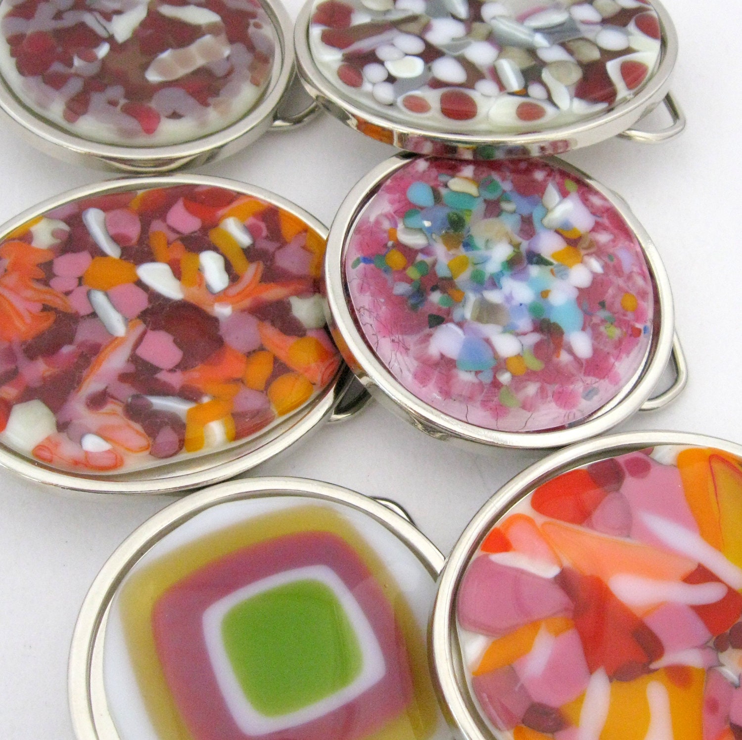 handmade colorful glass belt buckles for wide snap on belts