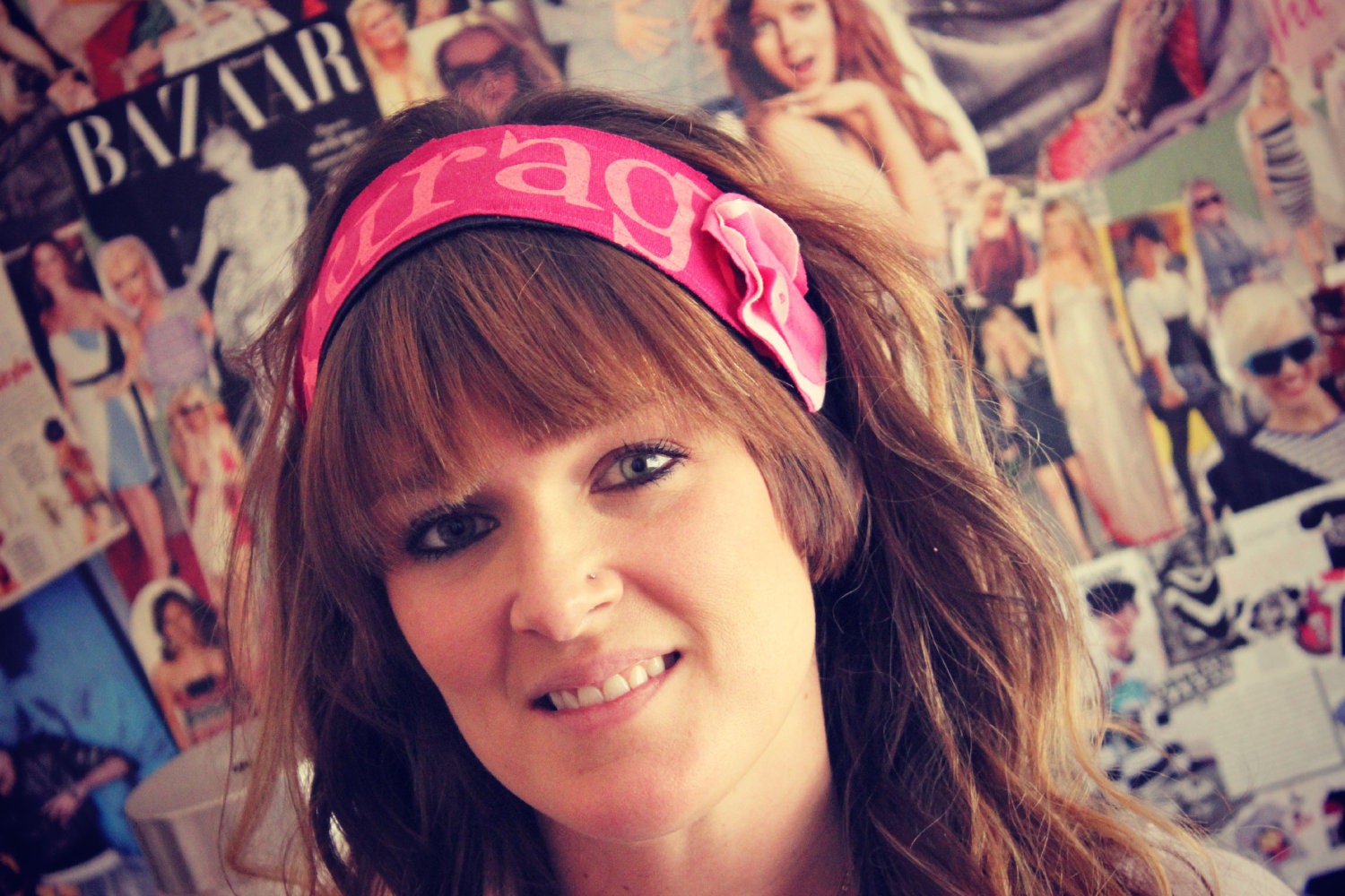 Breast Cancer OOAK Headwrap