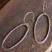 recycled silver and gold textured oval modern earrings