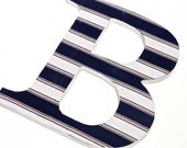 50% Off.........Home Decor Fabric Letter B, Wooden Initials, Custom Made, Nautical, Beach, Summer, Chic Decor