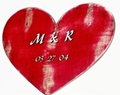 WOODEN HEART, Custom Symbols, Date Signs, Wedding, Anniversary,Valentine, Love, Romantic Gift, Red, Chic Decor, Wall Decor