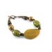 Lemon Agate Bracelet Lemon Lime Glass Antique Bronze Antique Copper Brown Beaded Bracelet