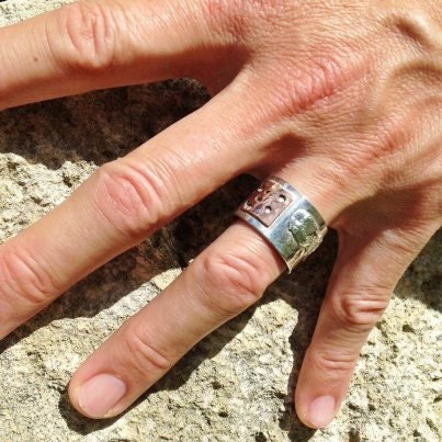 mans ring for men silver chunky made to order ooak australia copper handmade