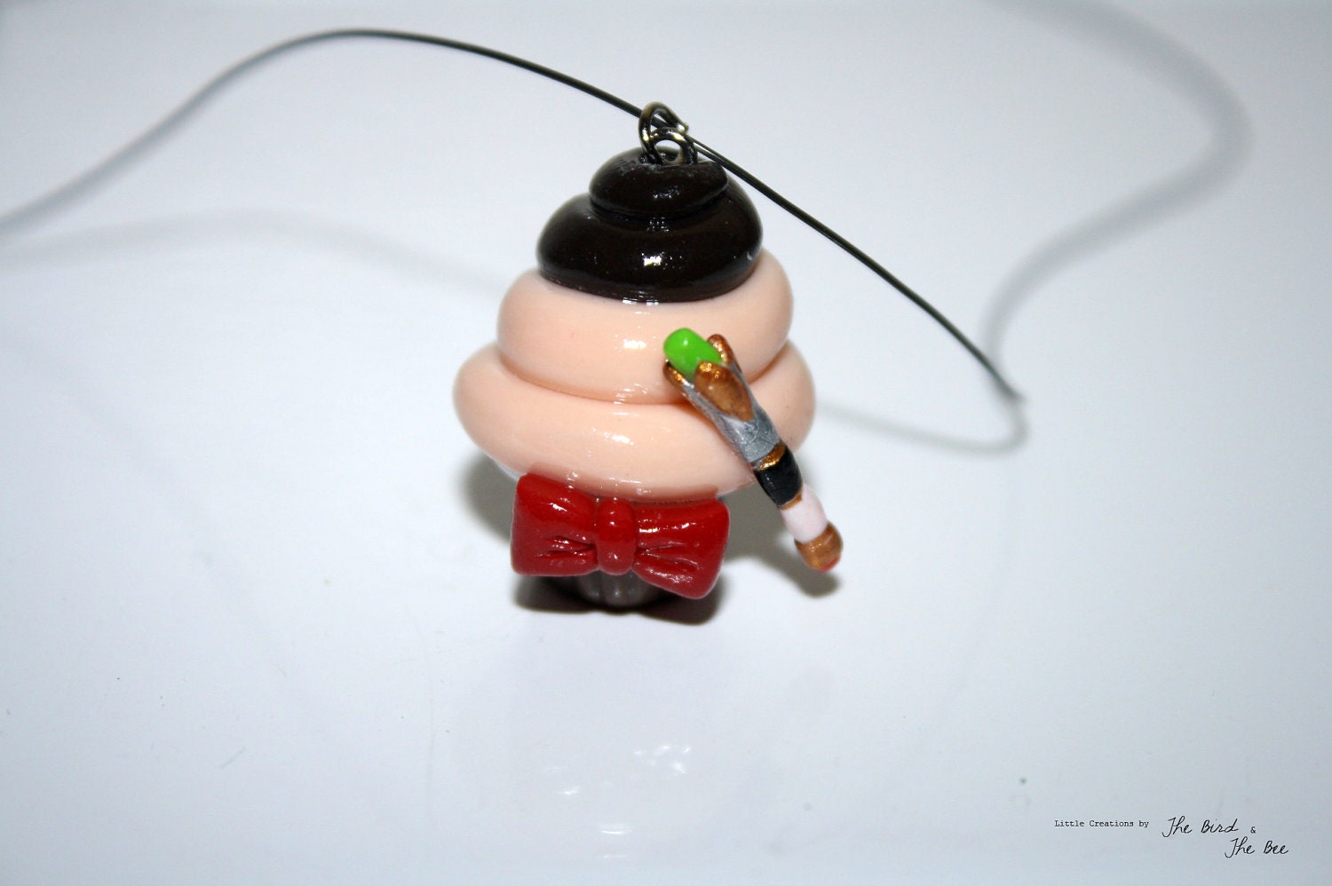 Eleventh Dr. Who Cupcake Pendant