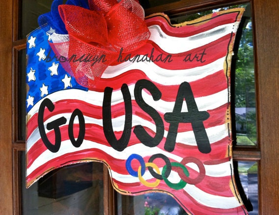 USA Flag Door Hanger - Bronwyn Hanahan Art