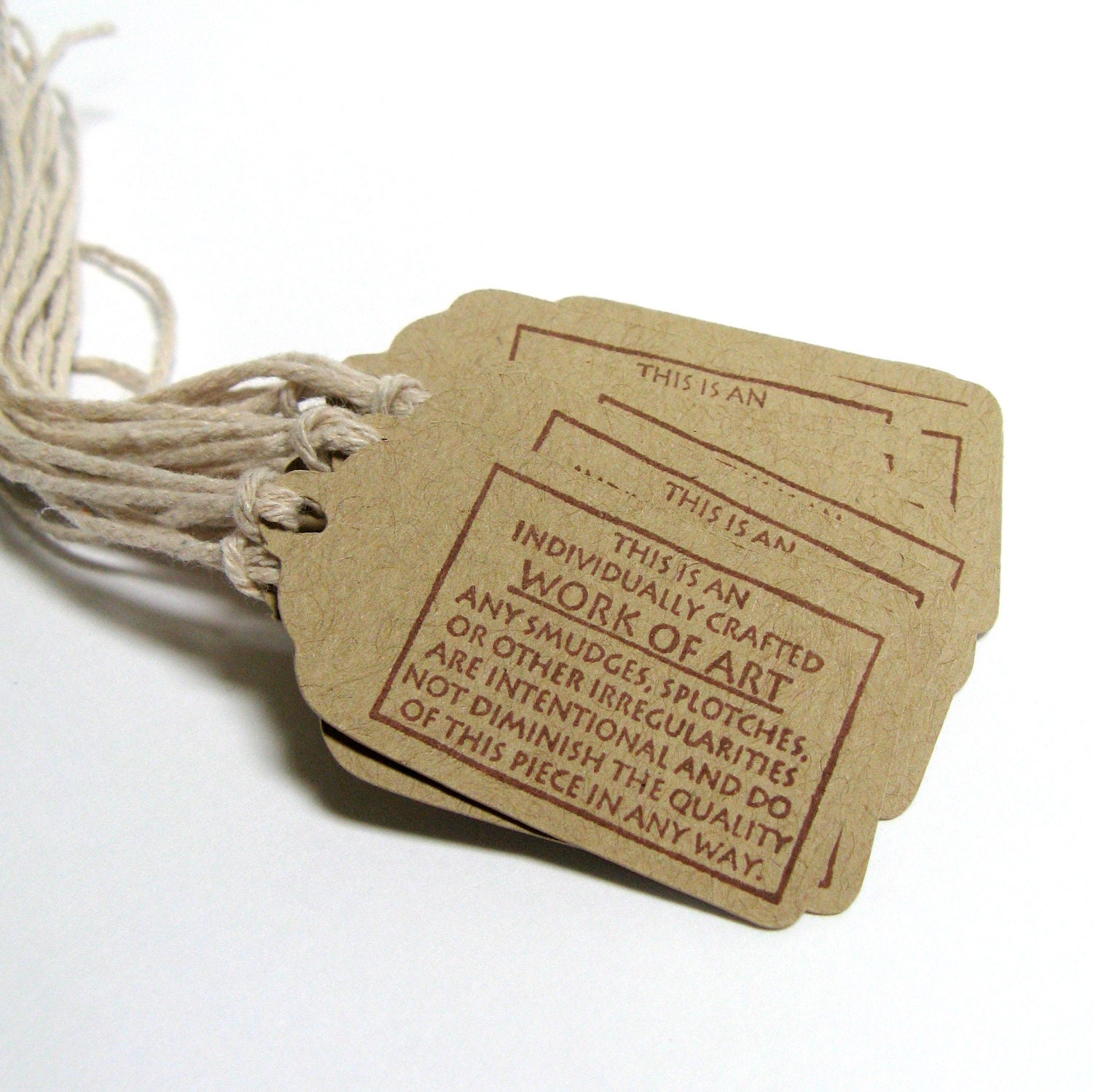 Handmade By Tags - Work of Art Labels - Gift Tags - Seller Packaging