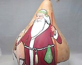 CLEARANCE Victorian St.Nick Hand Painted Gourd