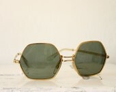 vintage gold sunglasses hexagon lenses - bohemiennes vintage gold sunglasses hexagon lenses - bohemiennes