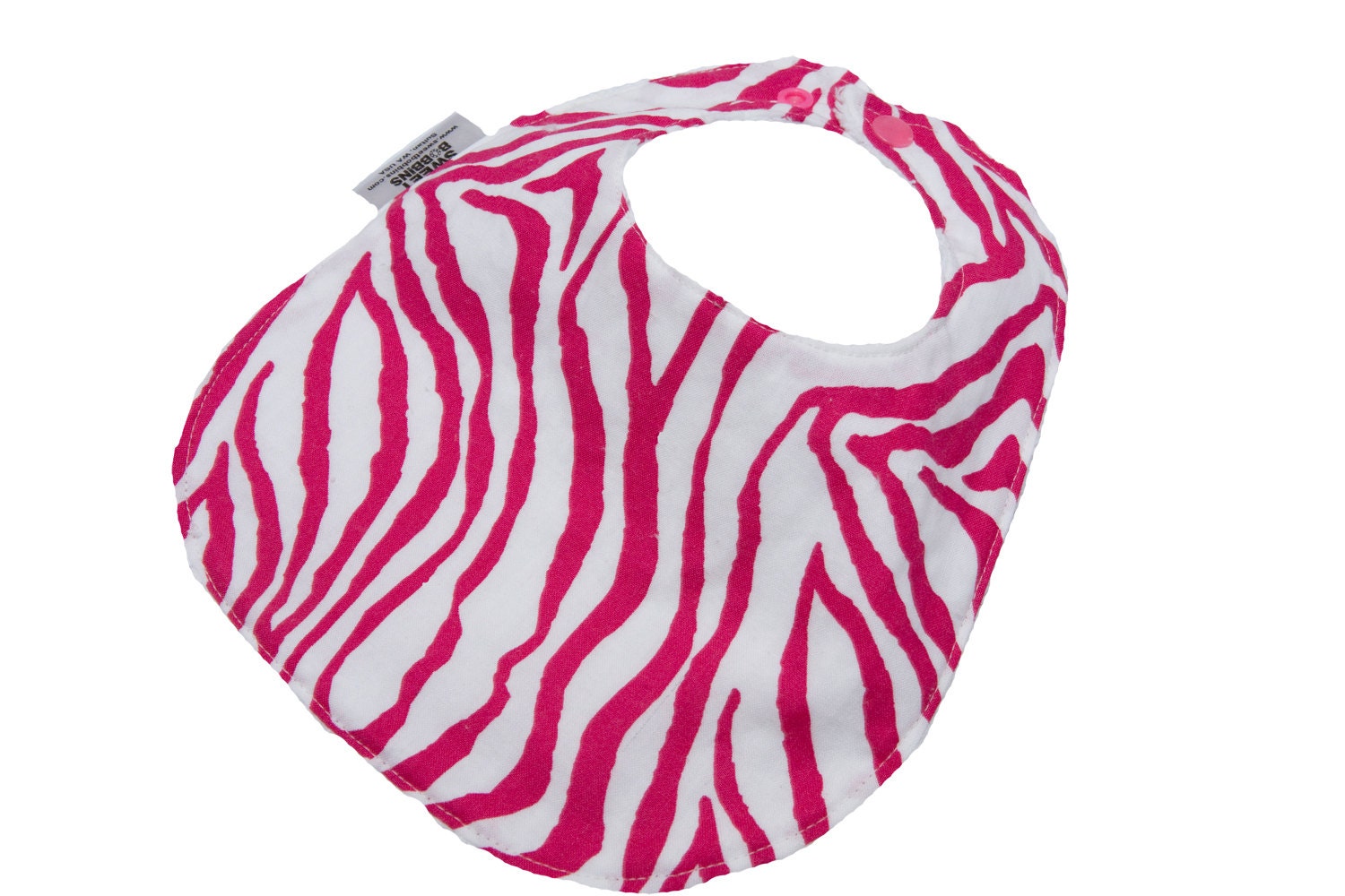 Pink Zebra - Infant or Toddler Bib - ADJUSTABLE snaps - REVERSIBLE